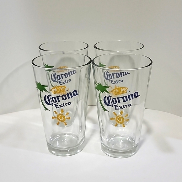 Corona Extra Pint Beer Glasses. Set Of Four - Picture 1 of 4